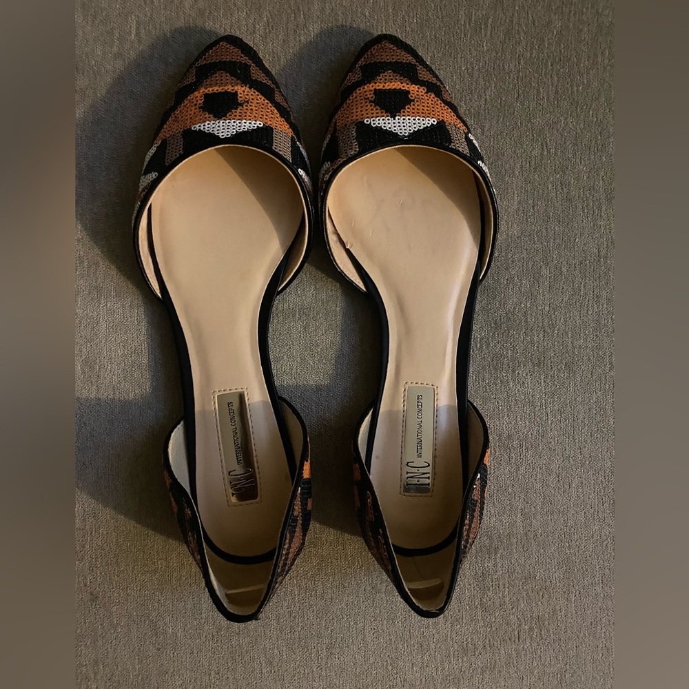 INC Multi colored flat Size 9m